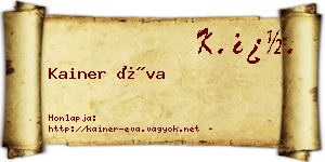 Kainer Éva névjegykártya